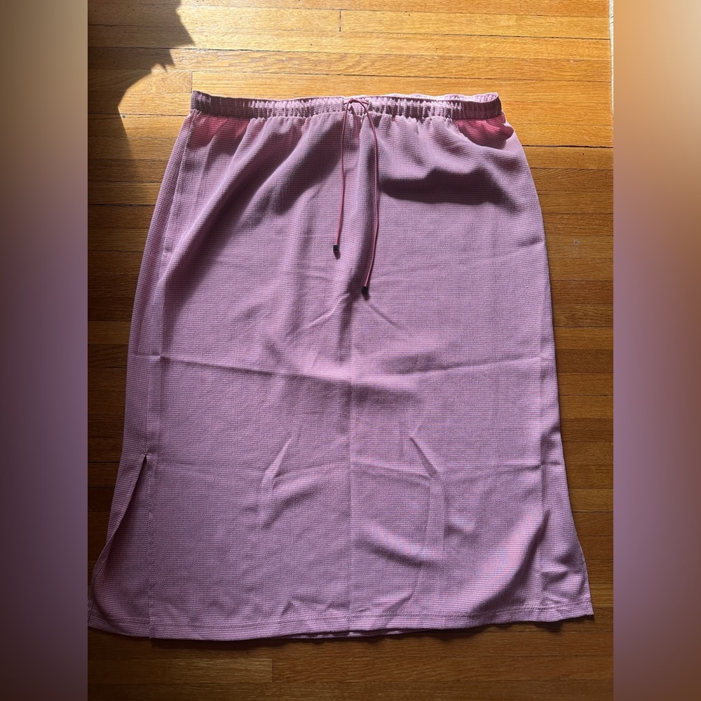 CJ Banks by Christopher & Banks Pink Gingham Drawstring Waist Skirt, Size 2X